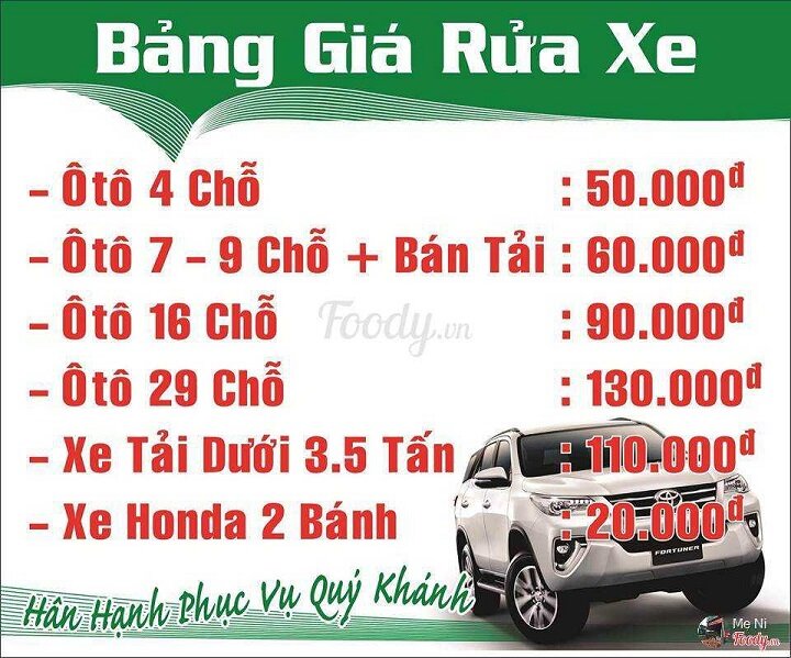 So sánh các gói dịch vụ và bảng giá rửa xe ô tô để đạt được giá tốt nhất